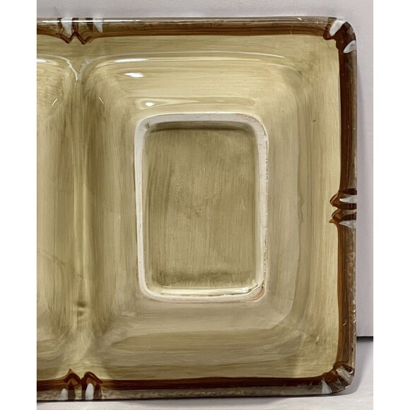 Tabletops Unlimited 4 Section Bora Bora Serving Dish/Tray Palm Tree Pattern EUC - Picture 5 of 8